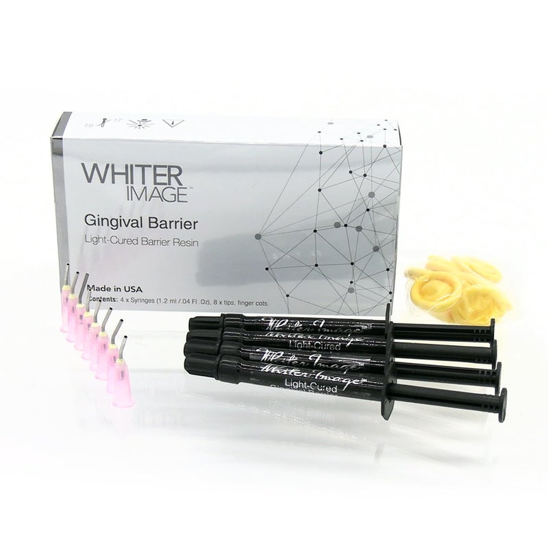 Whiter Image Professional Dental Grade Gingival Barrier Syringe Kit - Easy Apply & Remove, Maximum Gum Protection for Teeth Whitening Procedures, Made in USA, Includes 4 Syringes & 8 Needles - Image 1